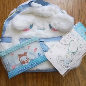 Cinnamoroll Blue and White Backpack Set